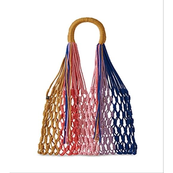 NWT Nannacay Estela Net Shoulder Bag MultiColor $199Tassel Shoulder Tote Purse - Picture 3 of 4